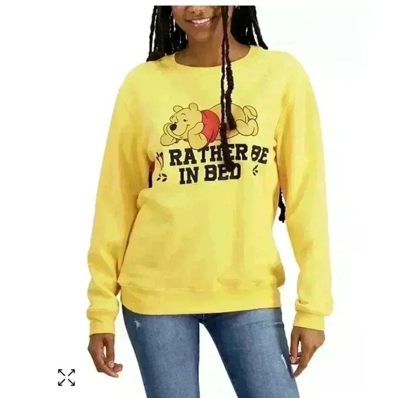 Disney’s Juniors' Rather Be In Bed Pooh Sweatshirt Size XS - Picture 1 of 9